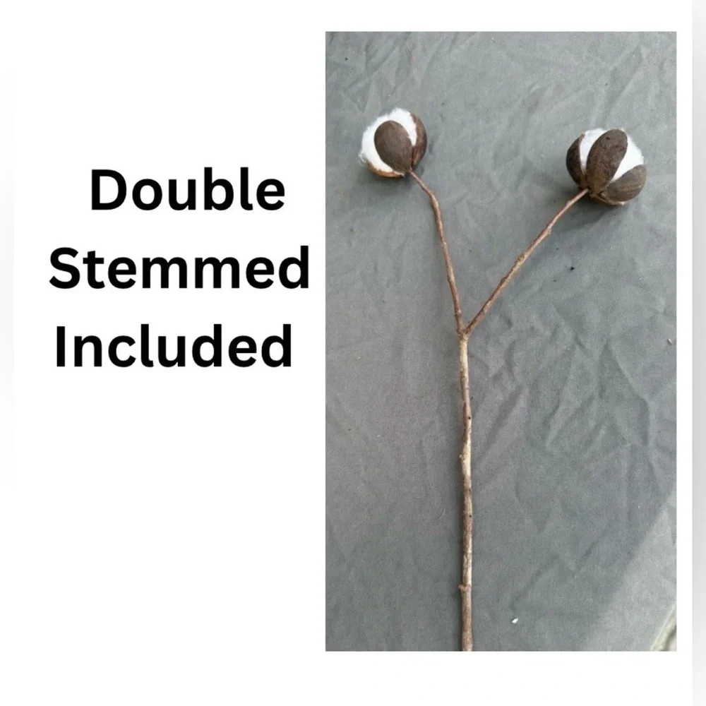 Primitive Handmade Whimsical Cotton Stems 6 Stems Per Unit